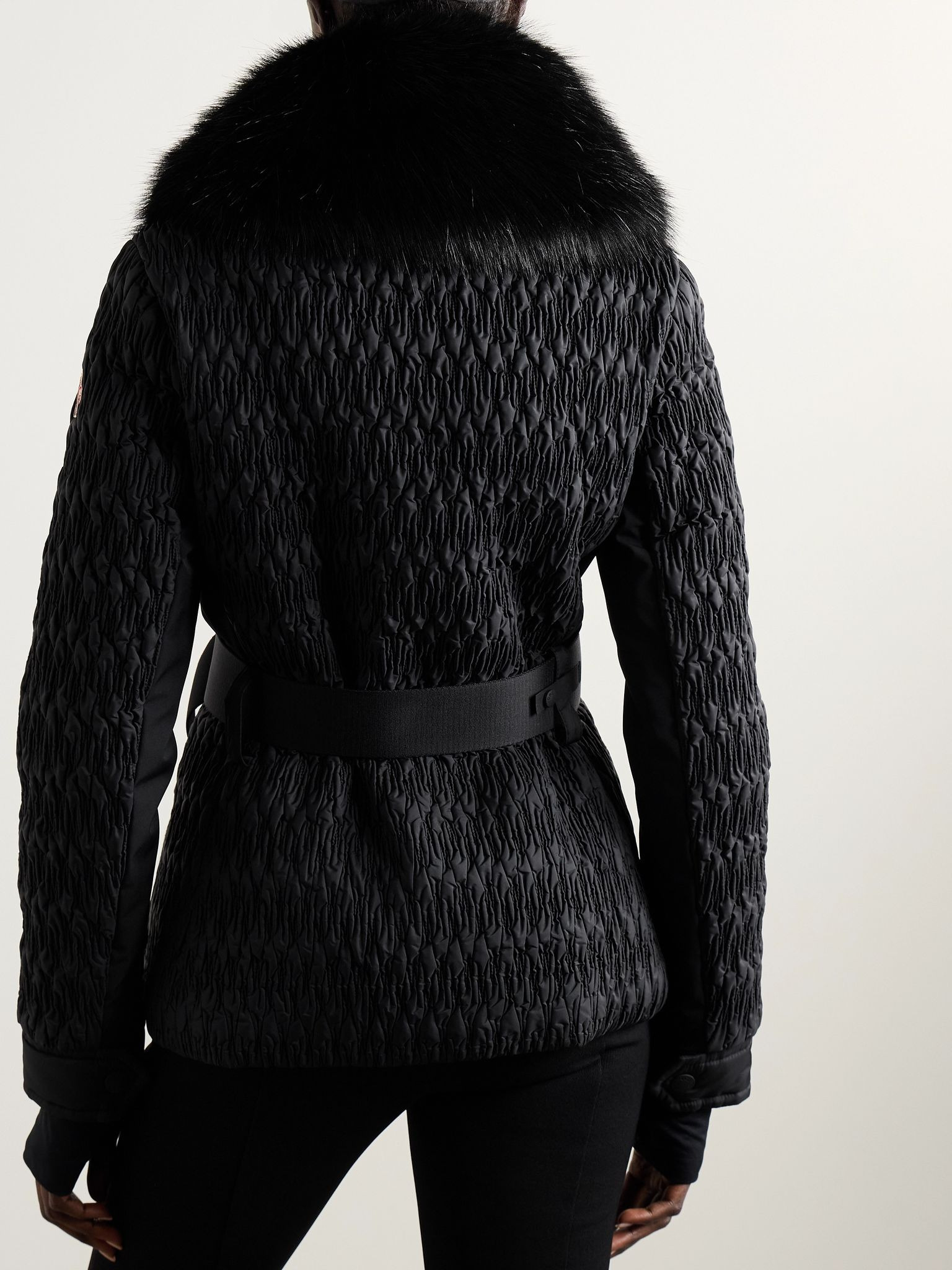 Plantrey hooded belted faux fur-trimmed quilted shell down jacket Black - 3