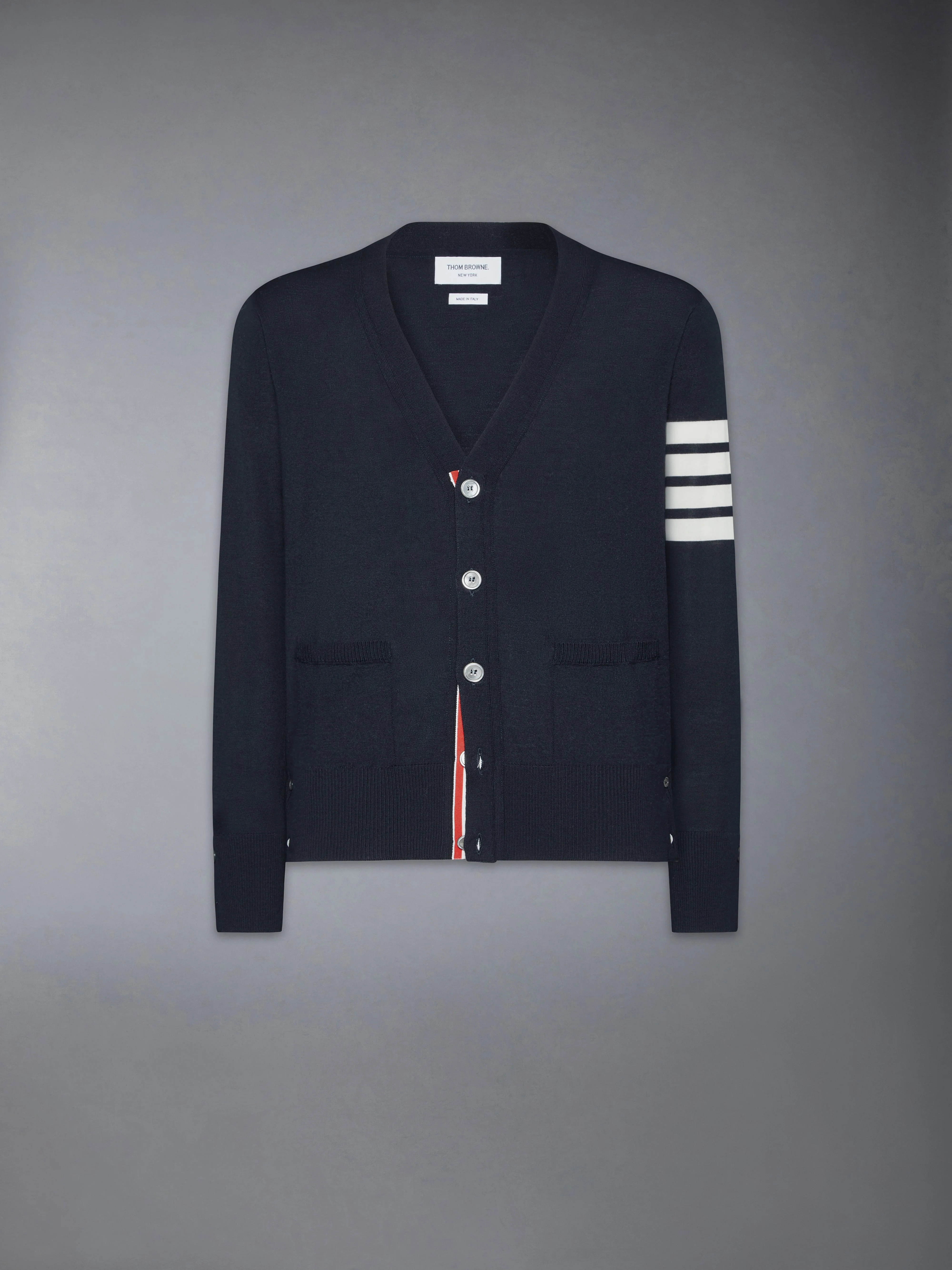 MERINO WOOL 4-BAR CLASSIC CARDIGAN - 1