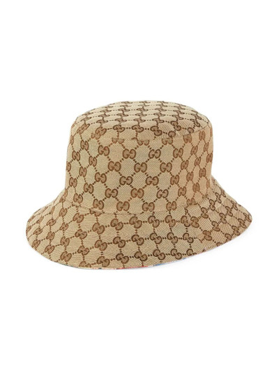 GUCCI GG canvas and island print reversible bucket hat outlook