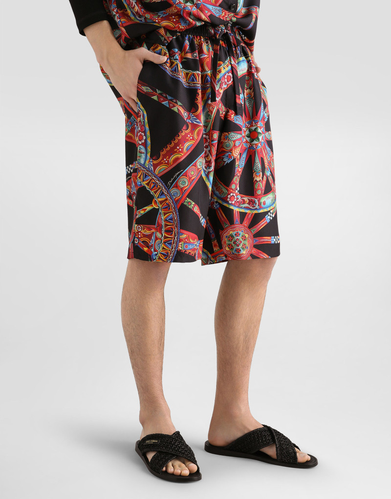 Carretto-print silk jacquard vanity bermuda 4