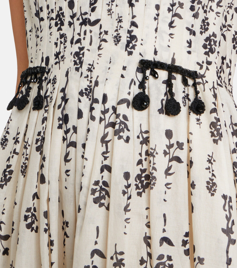 Embellished floral cotton voile midi dress 5