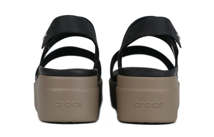 (WMNS) Crocs Brooklyn Thick Sole Black Sandals 'Black' 206453-07H - 4