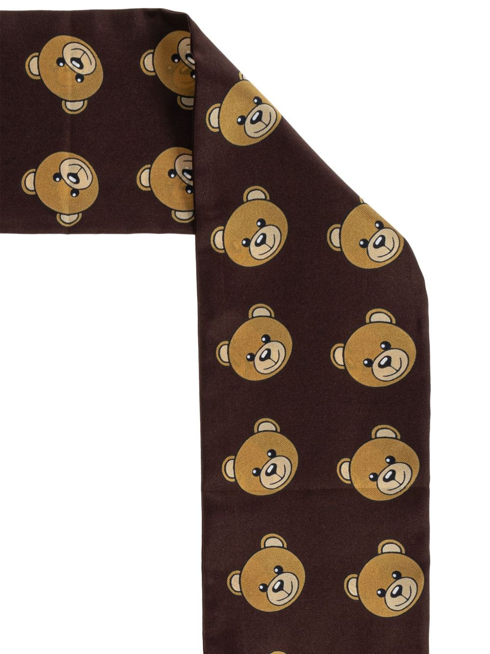 teddy-print silk scarf - 3