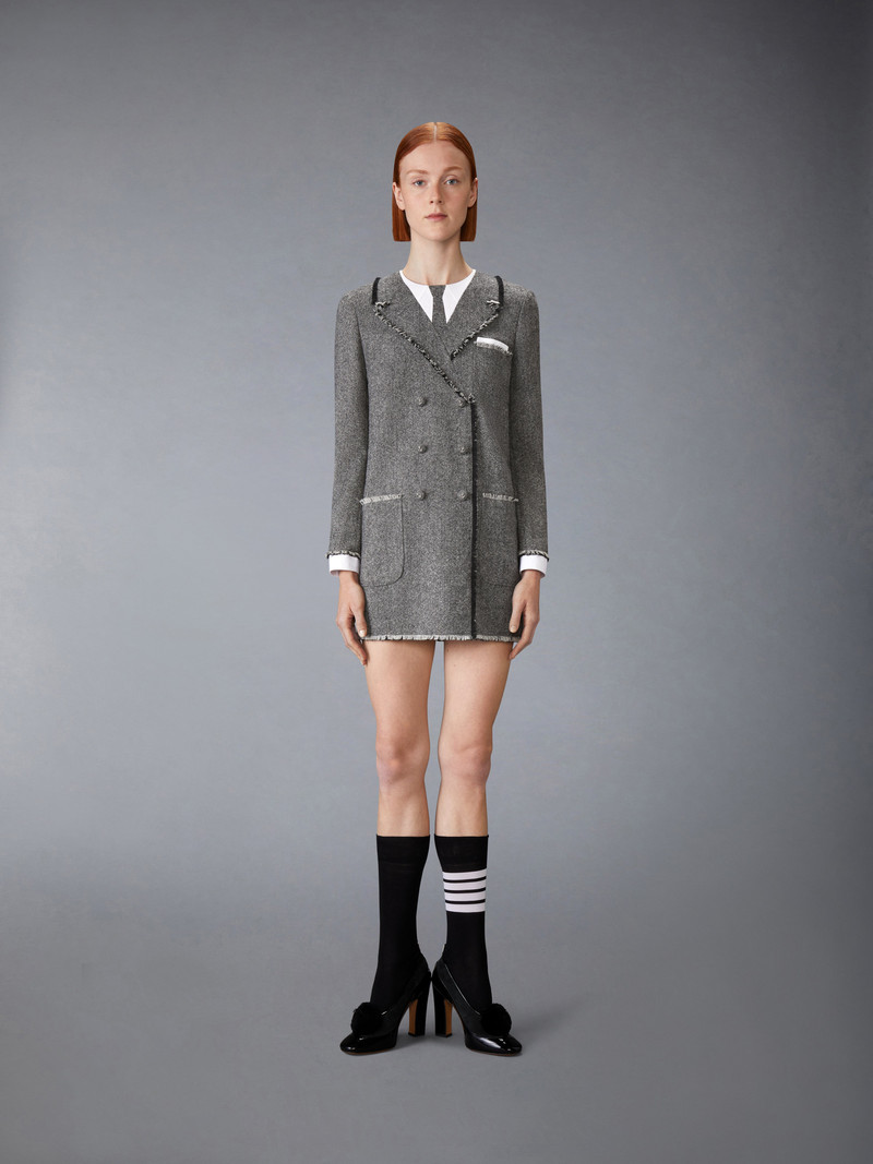 Thom Browne SOLID DONEGAL TWEED TROMPE L'OEIL DRESS outlook