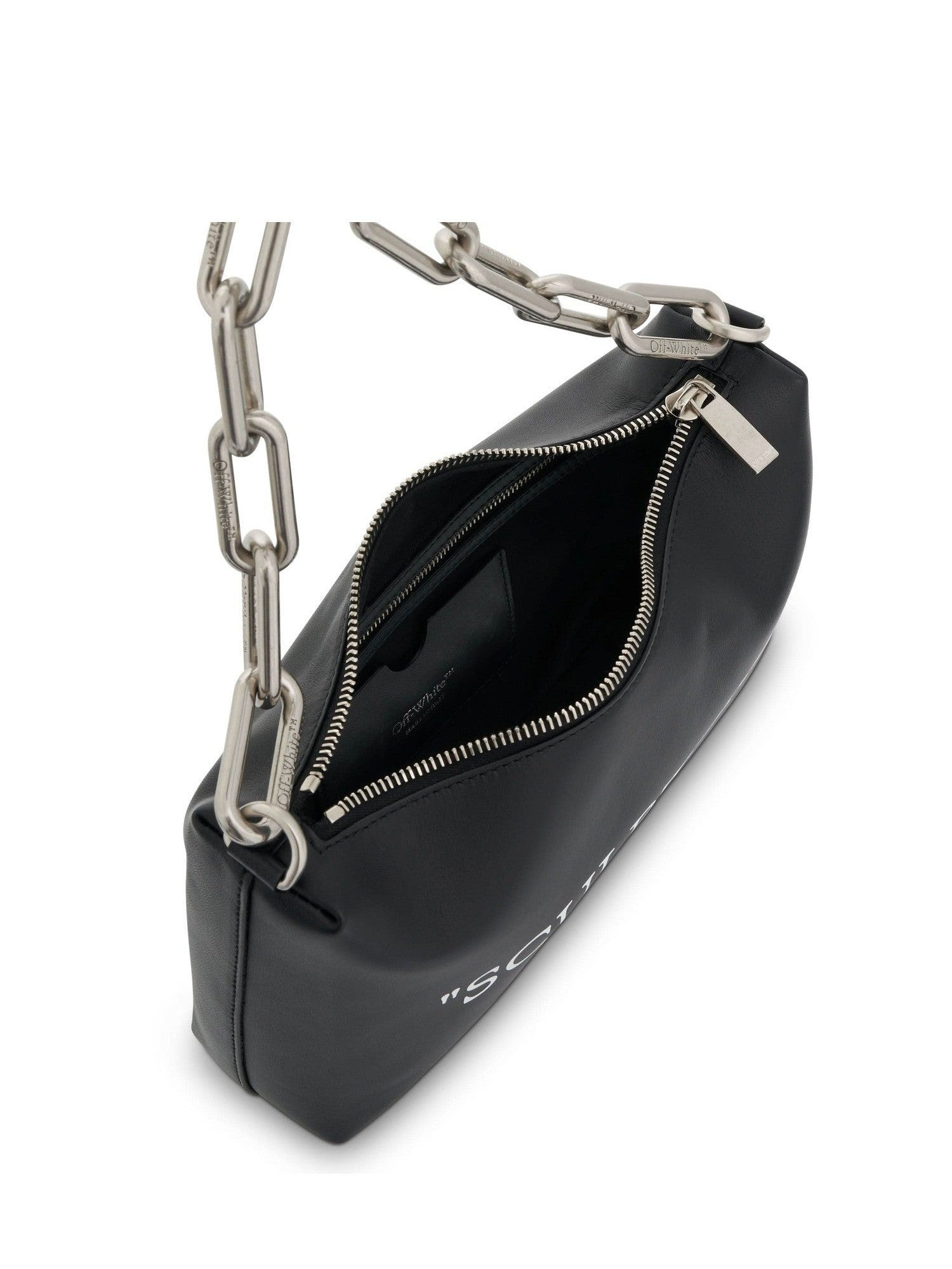 Block Pouch Quote Bag in Black/Silver - 4