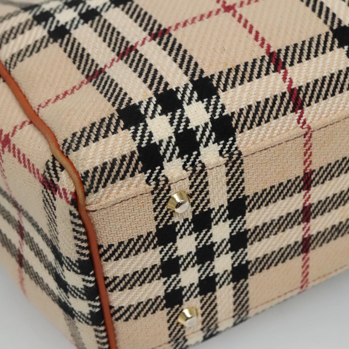 Burberry Nova Check Hand Bag Wool Beige Gold - 14