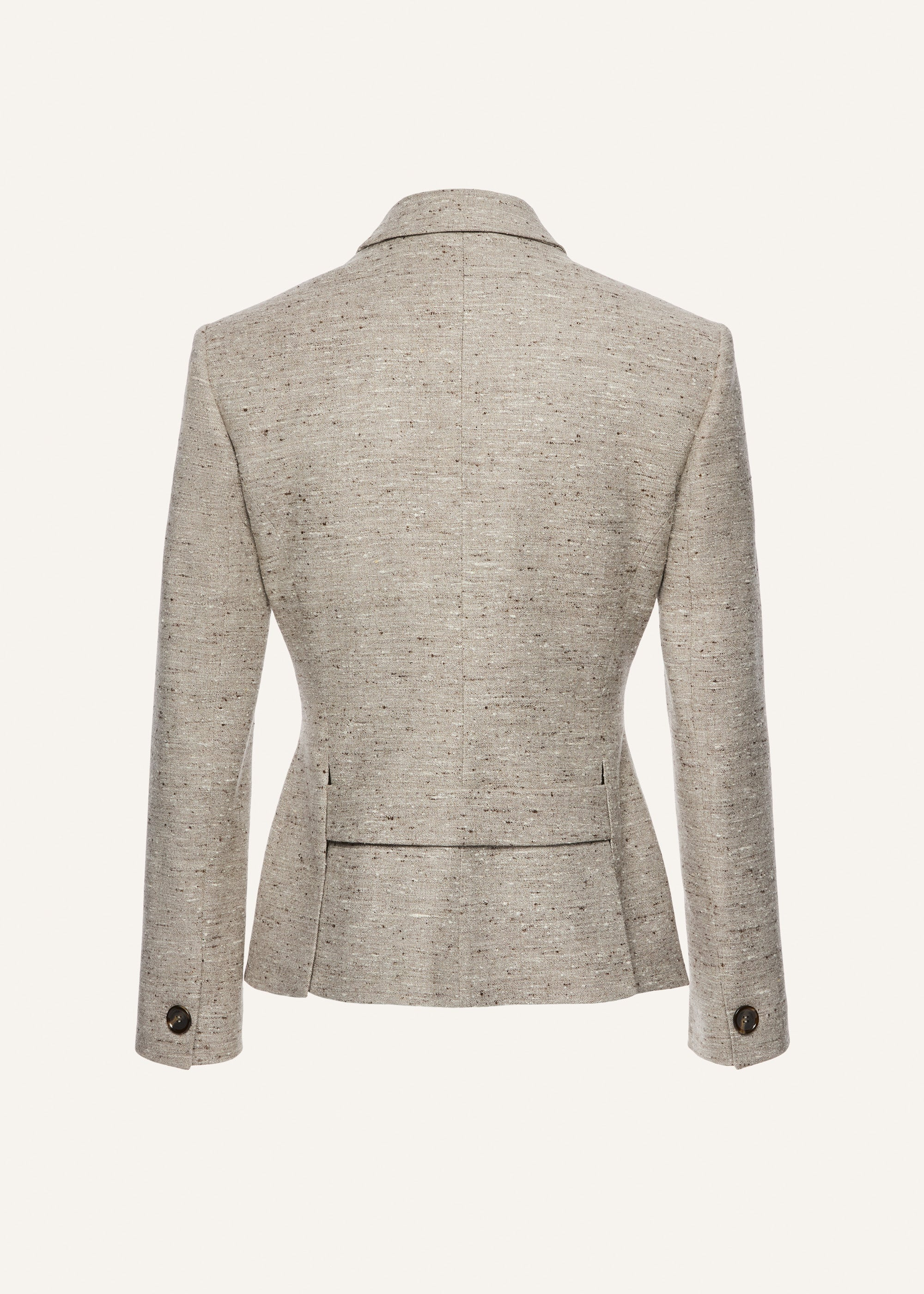 Classic button-up blazer in beige melange - 2