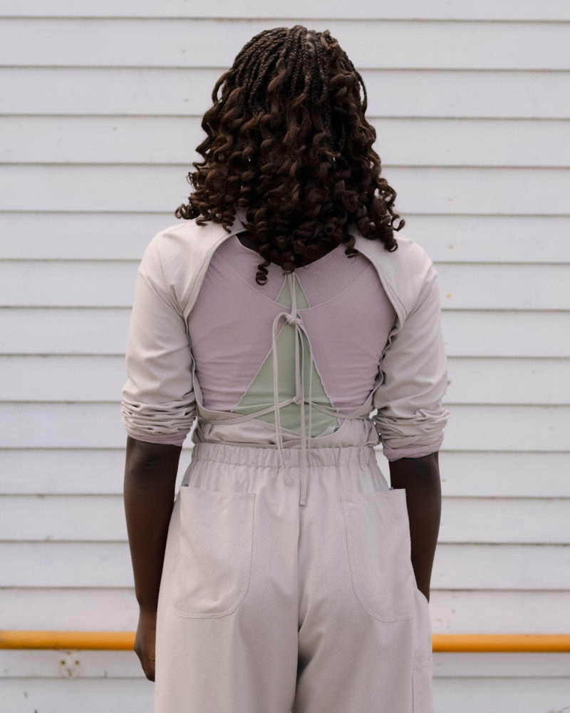 BASERANGE Long Sleeve Apron Top - Wild Silk outlook