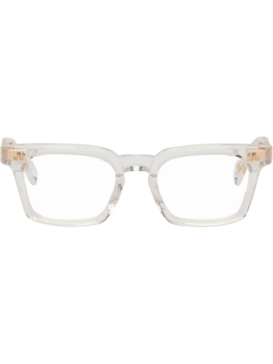 Transparent & Gold Monolix Optical Glasses - 1