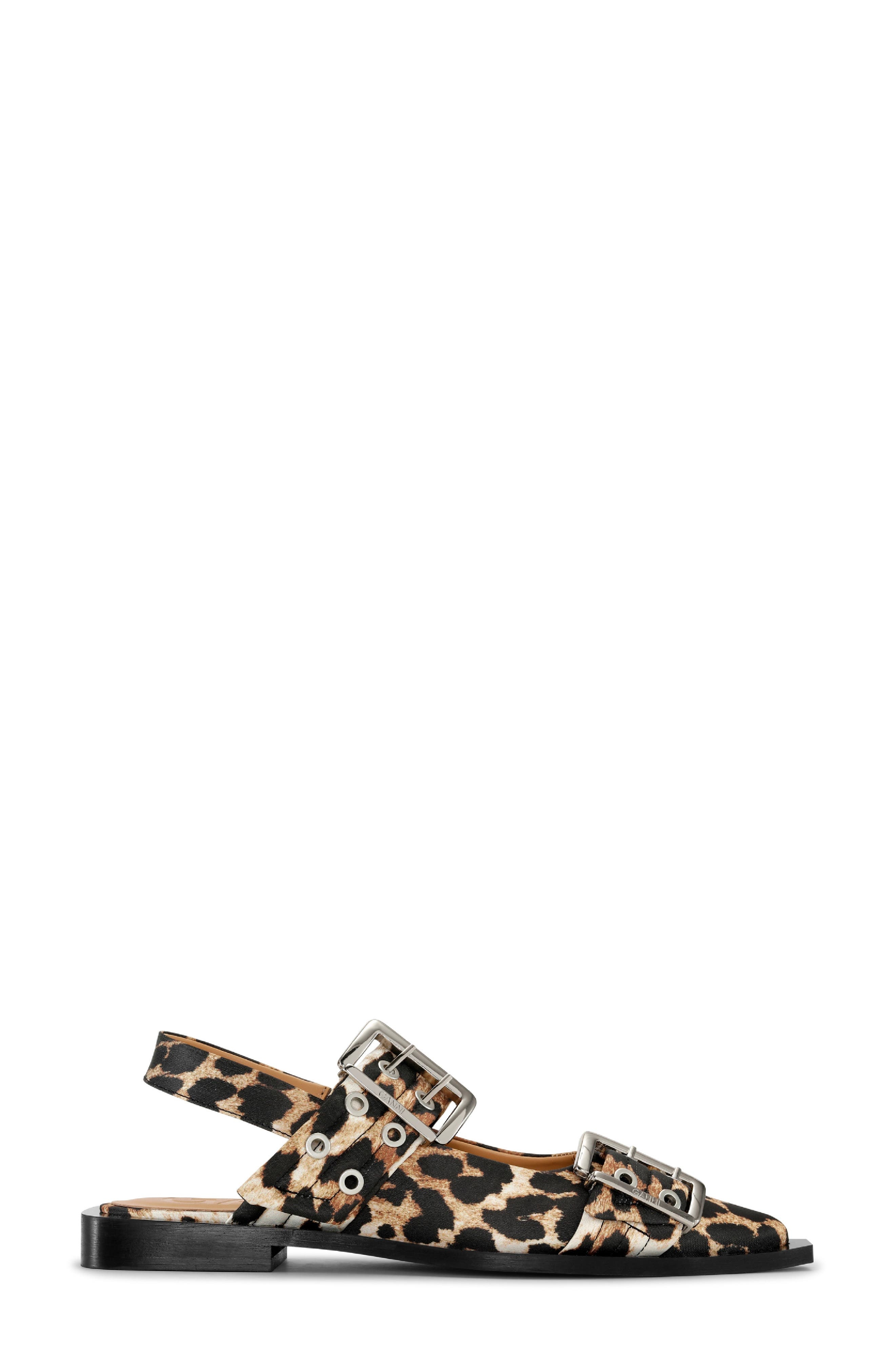 Ganni Slingback Pointed Toe Flat in Leopard at Nordstrom - 3