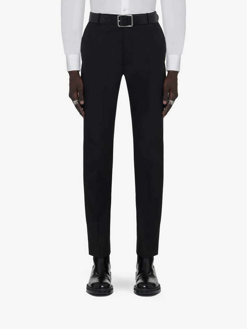 Men's Tailored Cigarette Trousers in Black 5