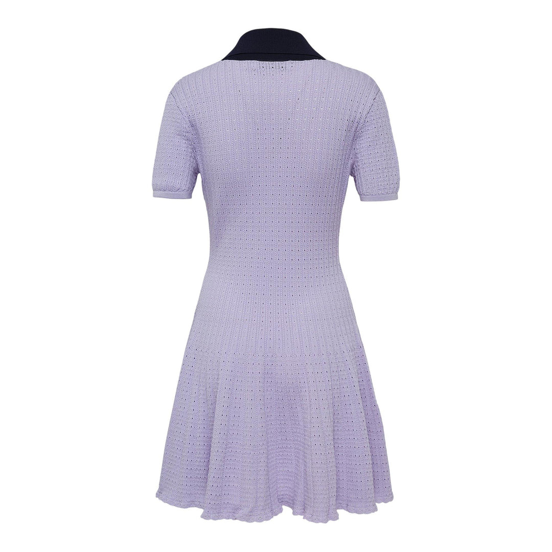 Lilac Pointelle Knit Mini Dress - 2