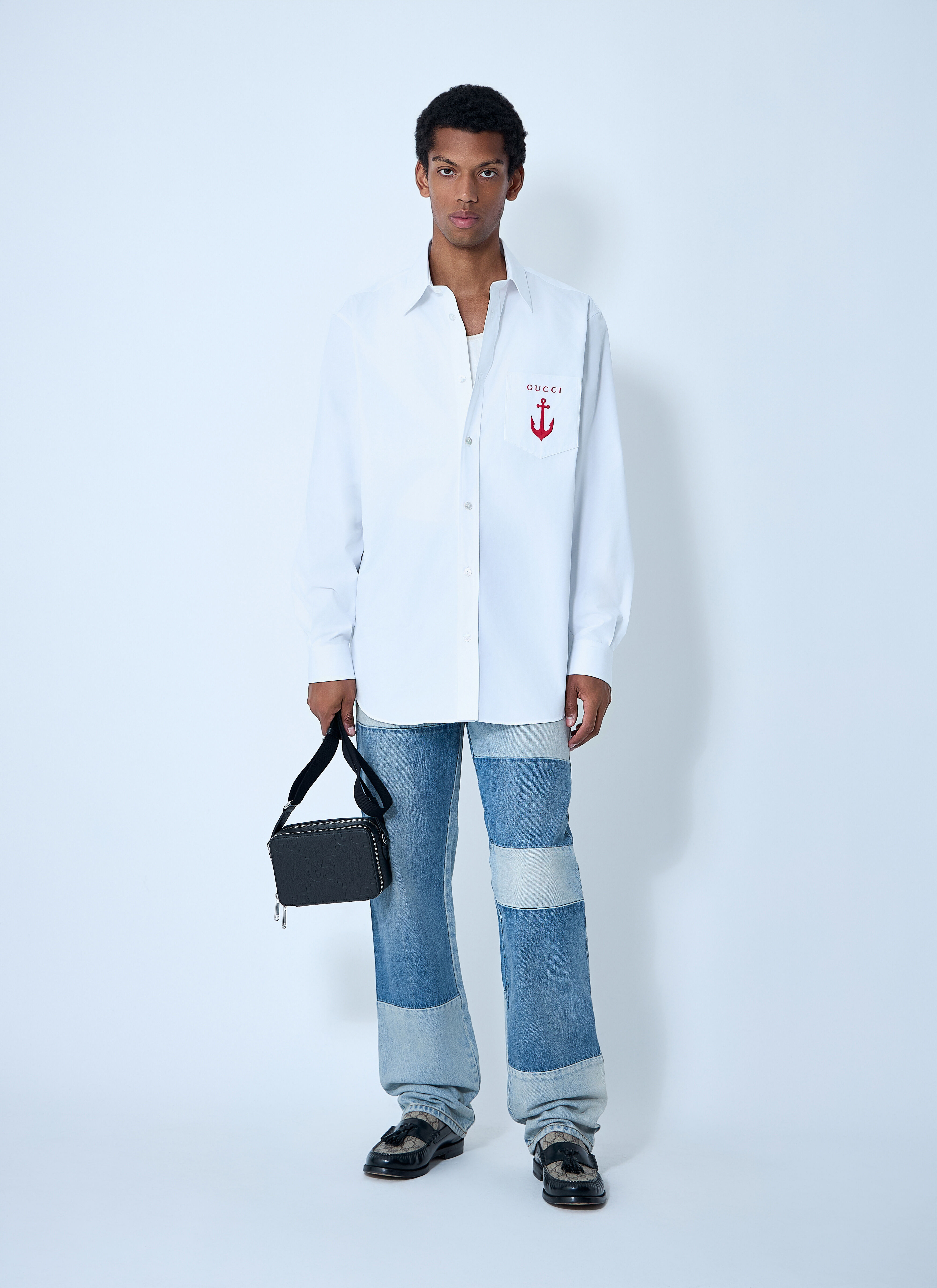 Logo Embroidery Button-Down Shirt - 2