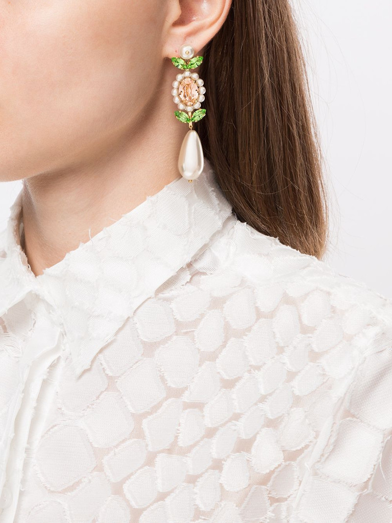 Simone Rocha faux pearl crystal earrings outlook