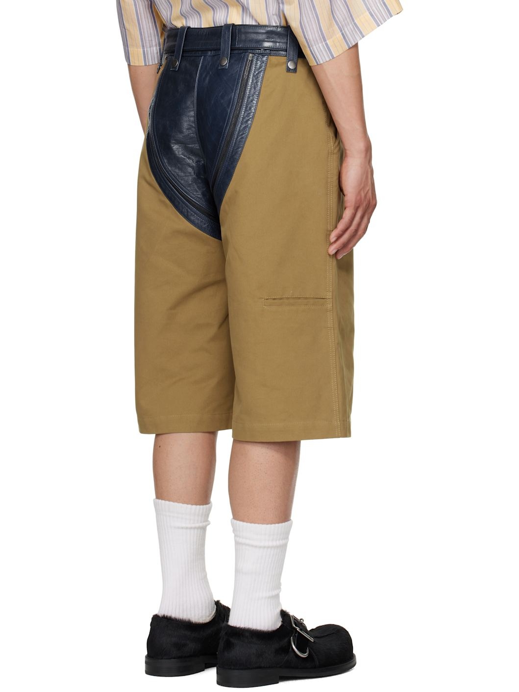 Navy & Khaki Zip Chap Utility Shorts - 3