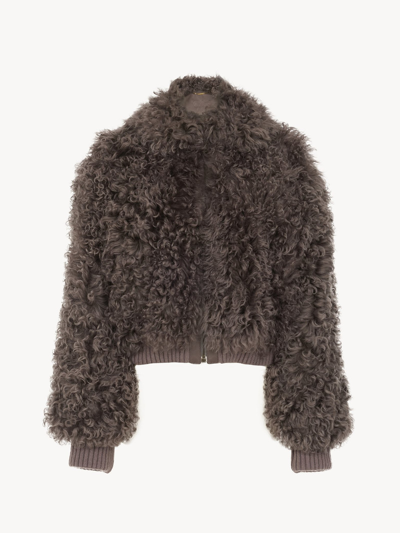 Chloé BOMBER JACKET IN SOFT CURLY SHEARLING outlook