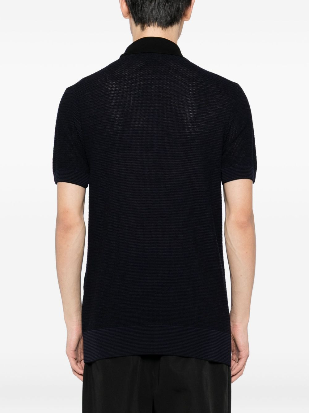 textured wool polo shirt - 3