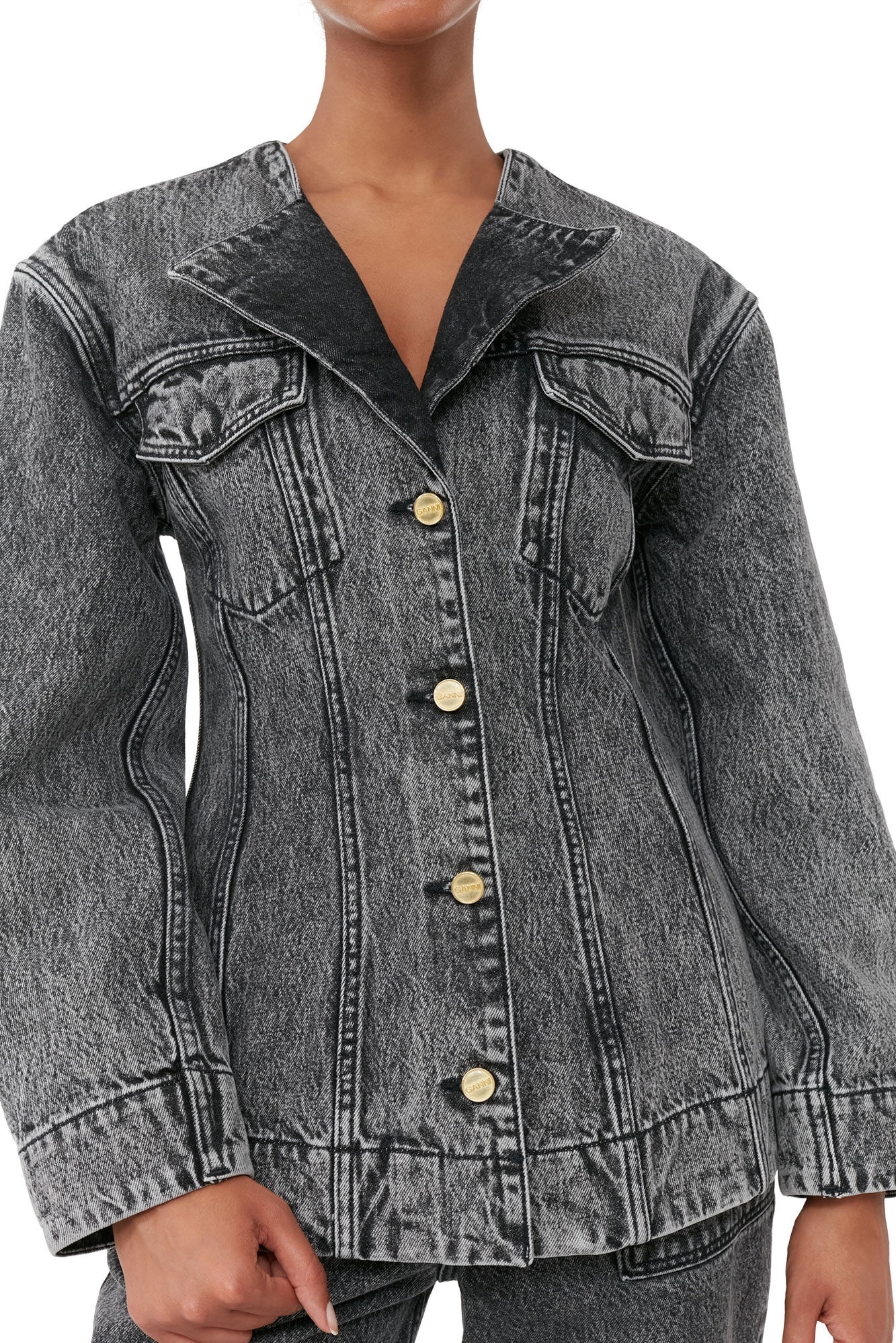SNOW WASHED DENIM ANGI JEANS - 6