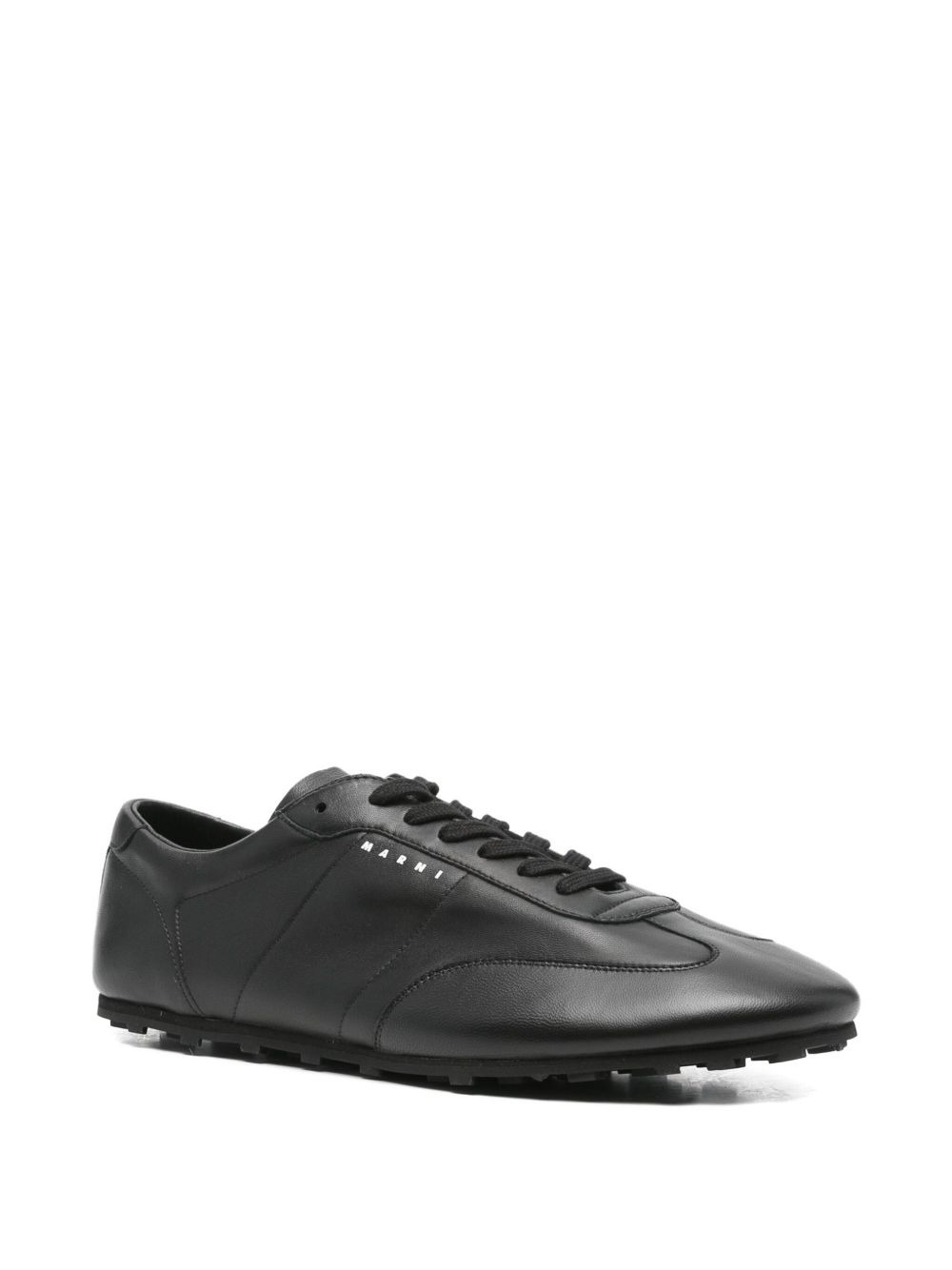 leather lace-up sneakers - 2