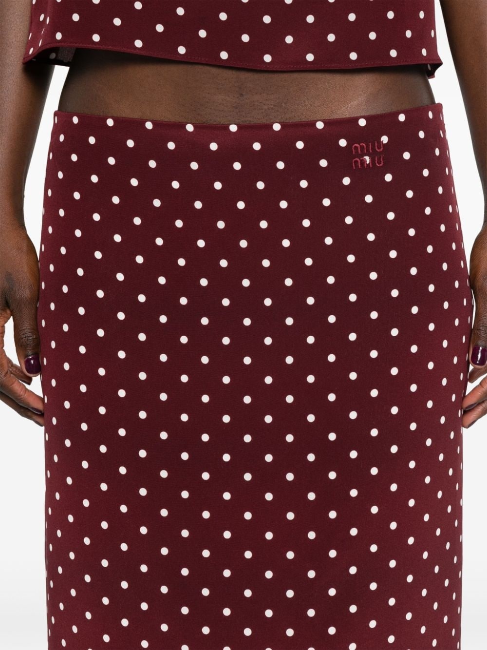 polka dot silk miniskirt - 5