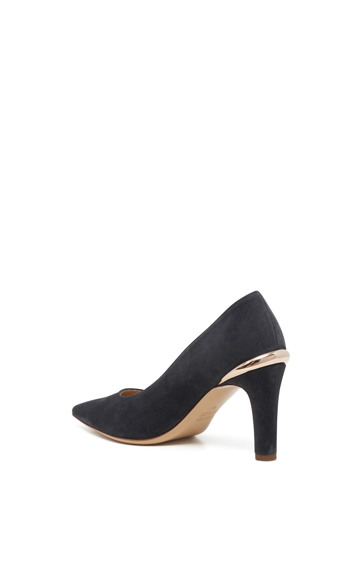 Edwina High Heel Stiletto Pump in Charcoal Suede - 3