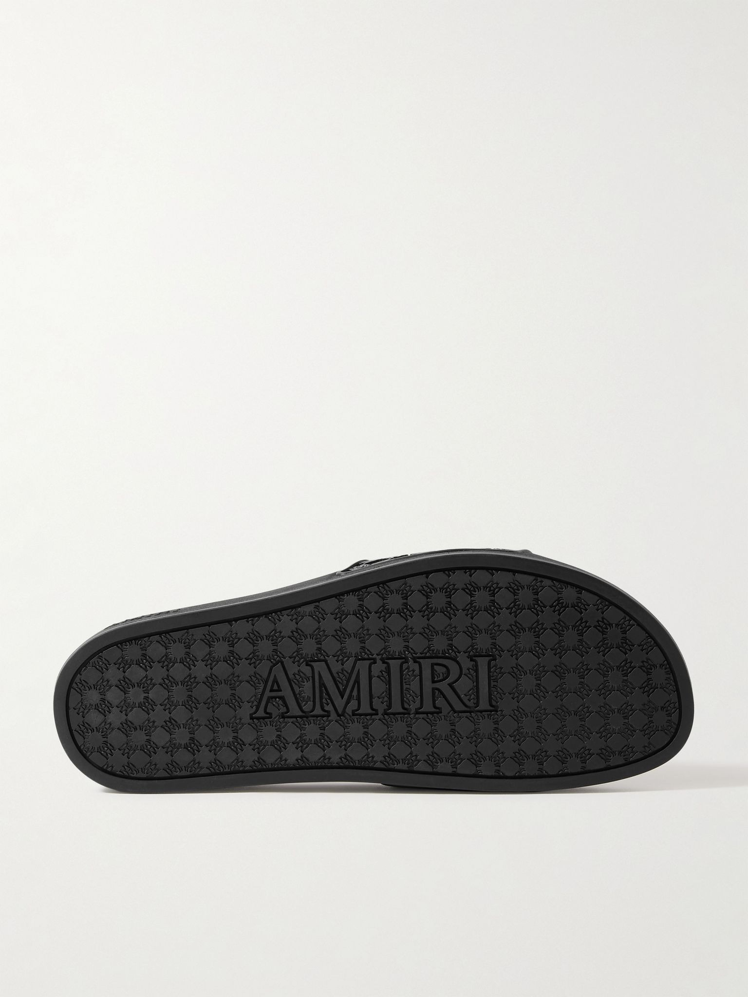 Logo-Appliquéd Embossed Rubber Slides Black - 3