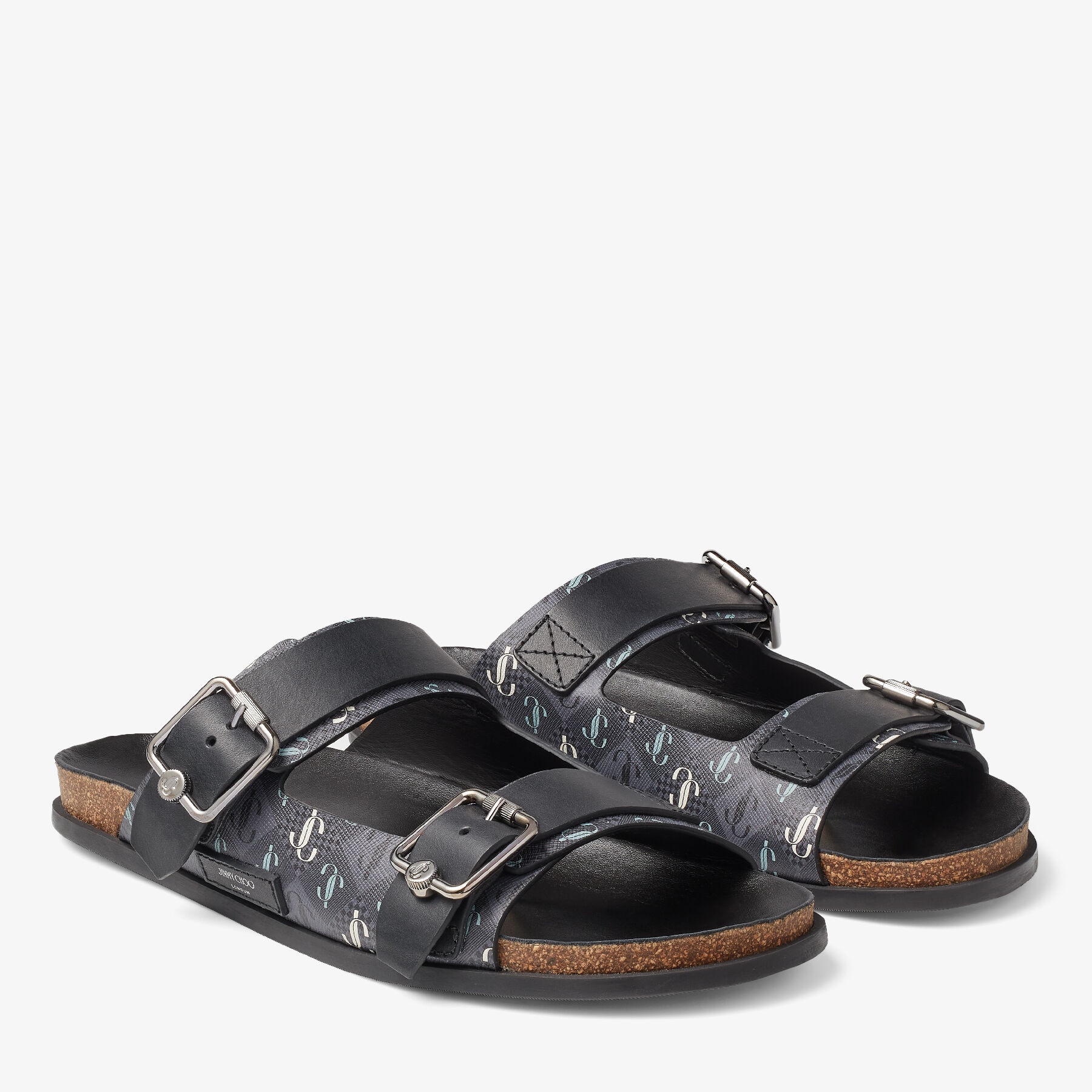 Etta City Sandal
Smoke Leather Sandals with JC Monogram - 2