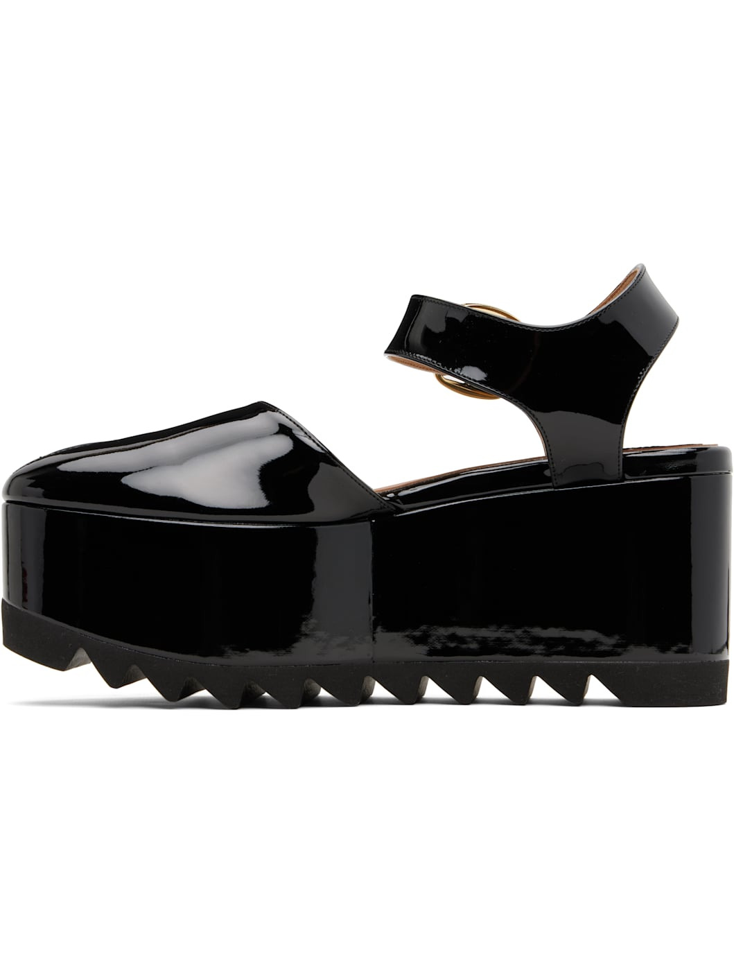 Black Elyse Patent Platform Sandals - 3