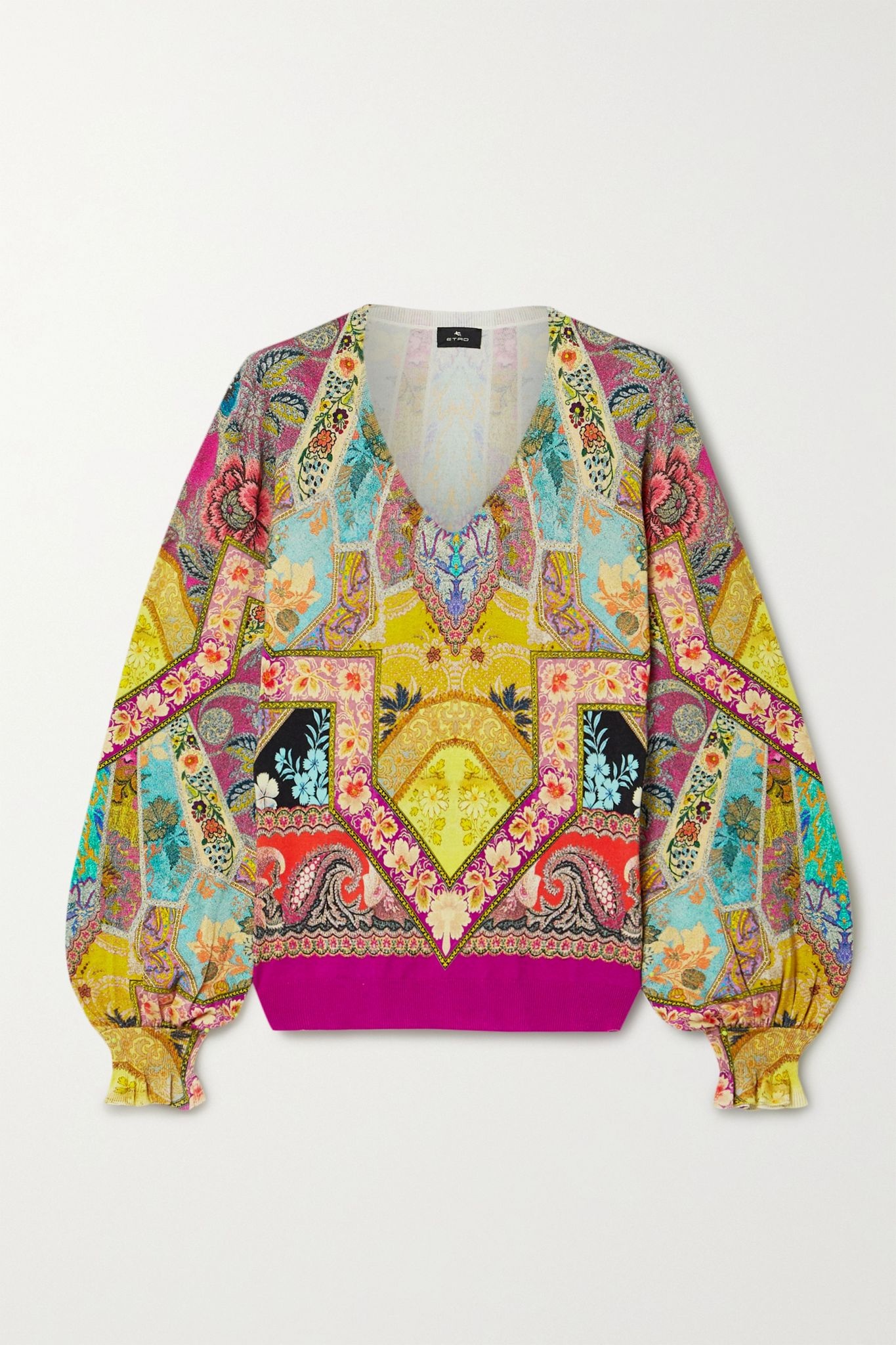 Printed silk-blend sweater - 1