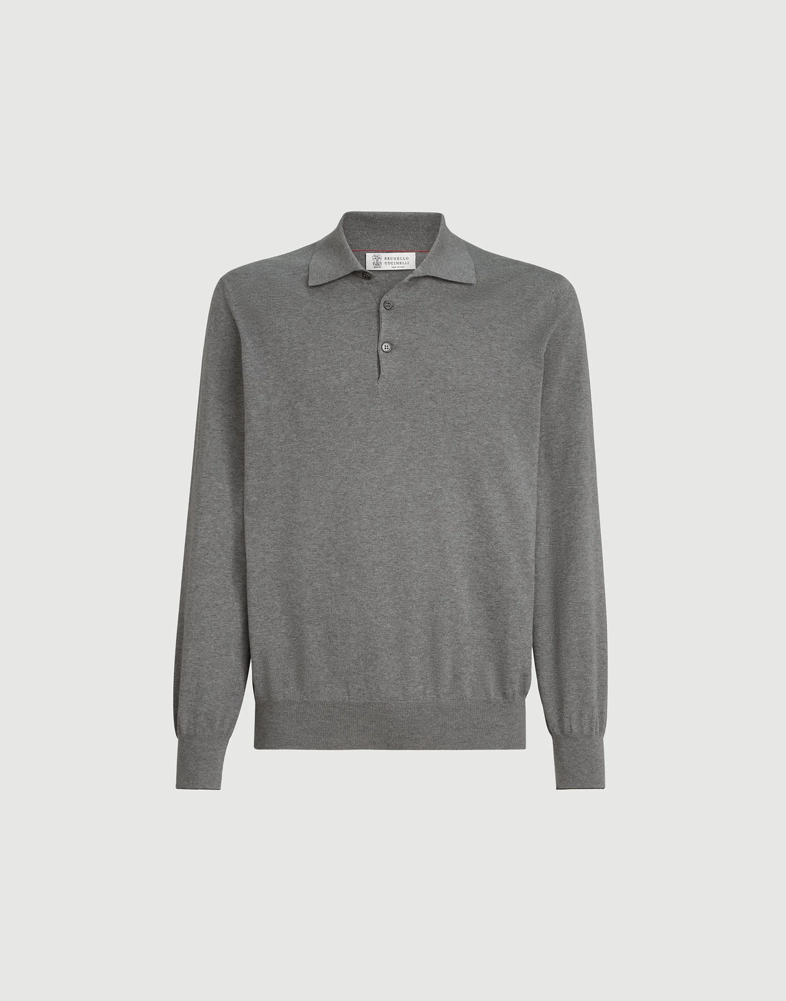 Cotton lightweight knit polo shirt - 1