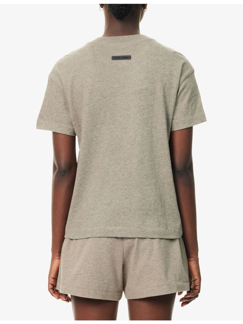 Embossed-Branding Round-Neck Cotton-Blend T-Shirt - 4