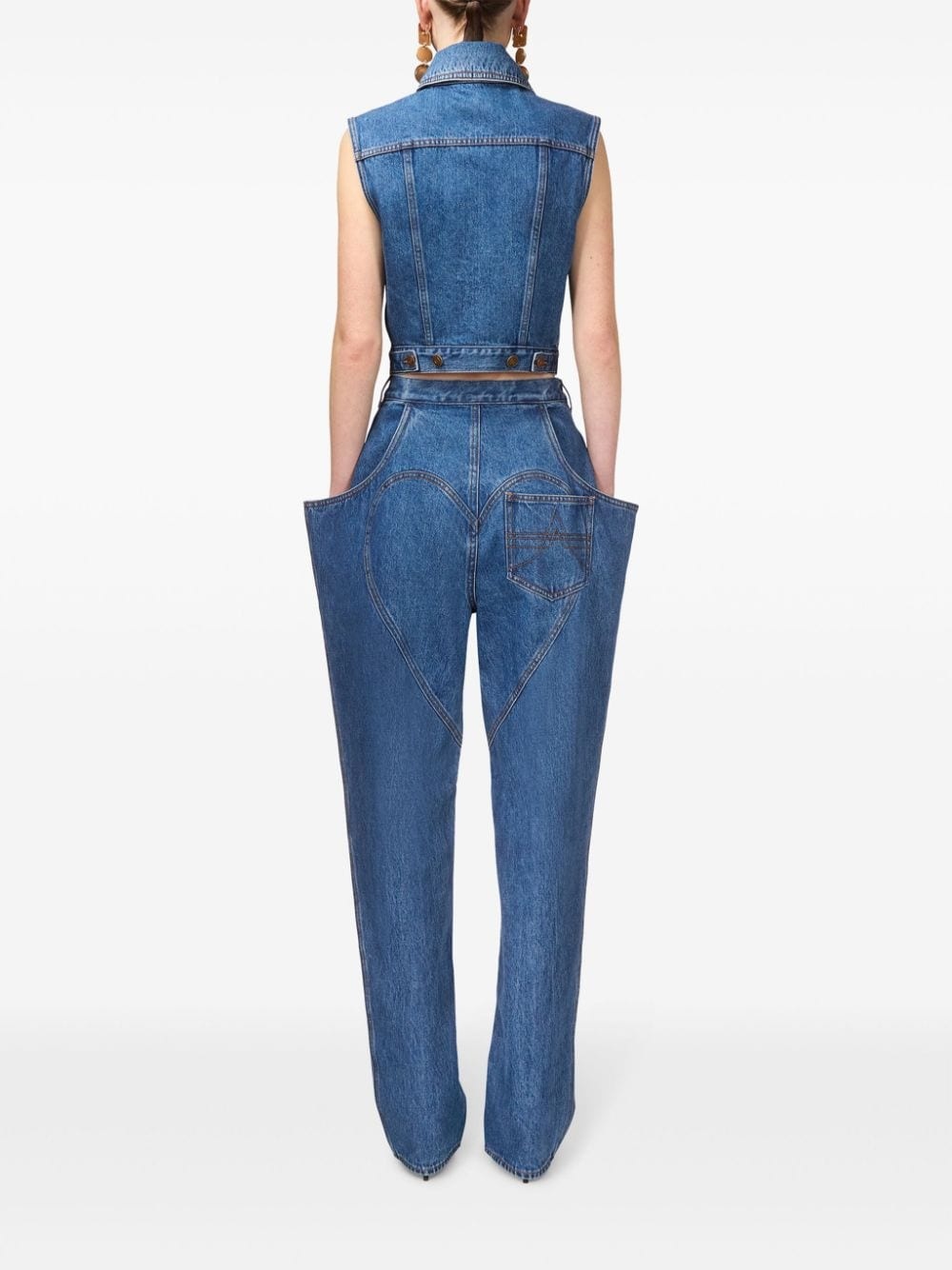 flared-pocket jeans - 5