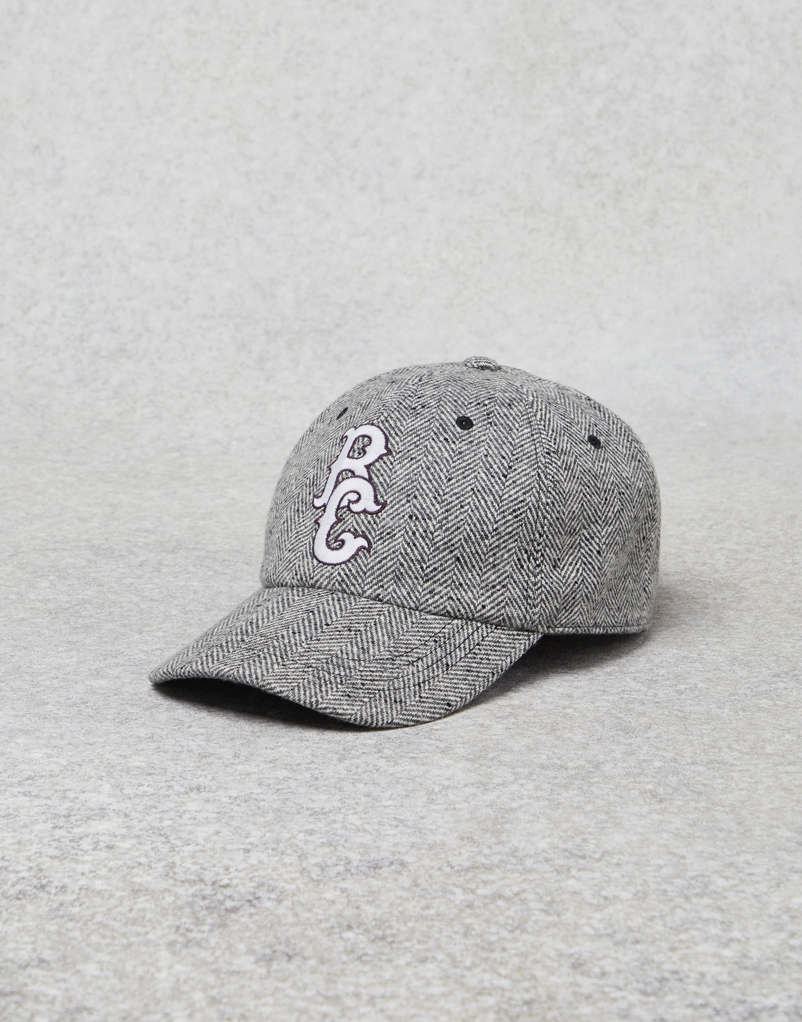 Wool and cashmere flecked chevron baseball cap - 1
