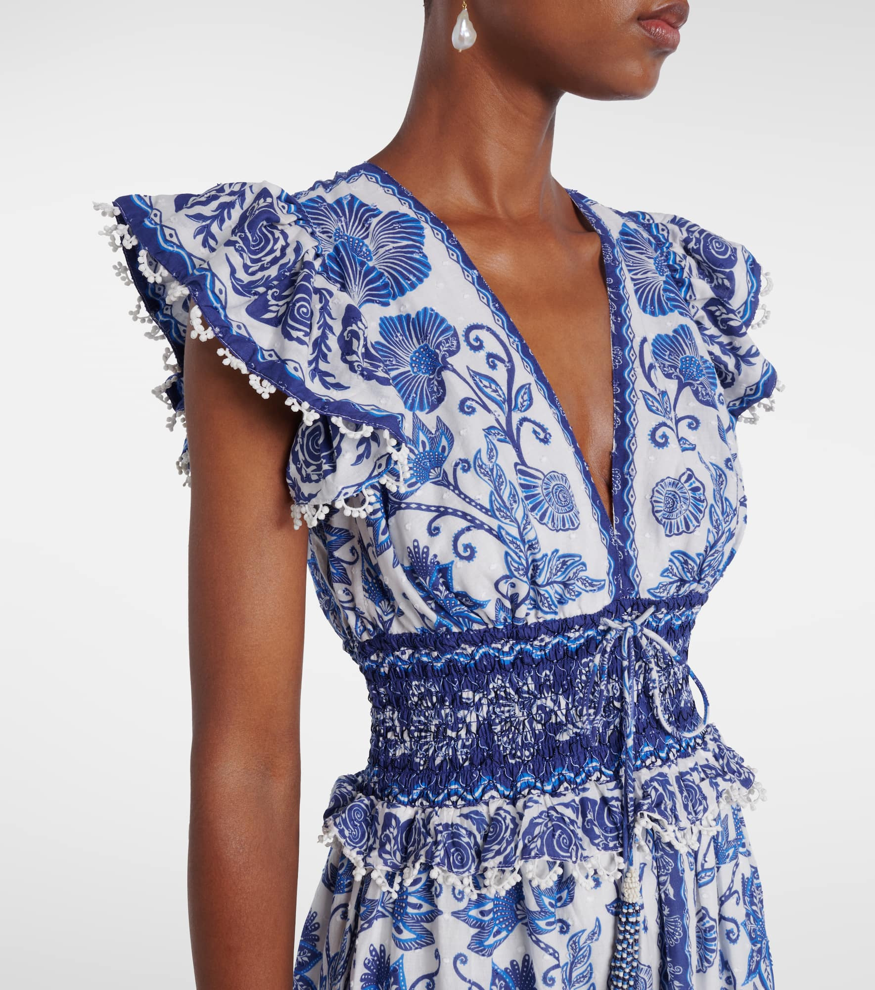 Floral tiered cotton maxi dress - 4