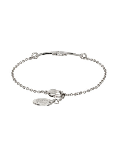 Vivienne Westwood Silver Thin Lines Flat Orb Bracelet outlook