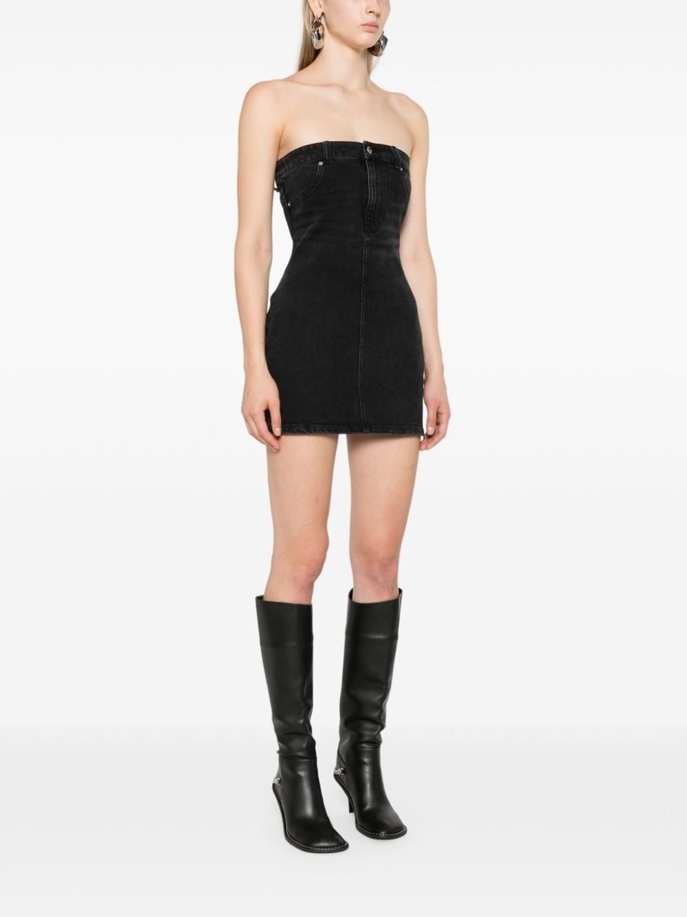 denim bodycon minidress - 3