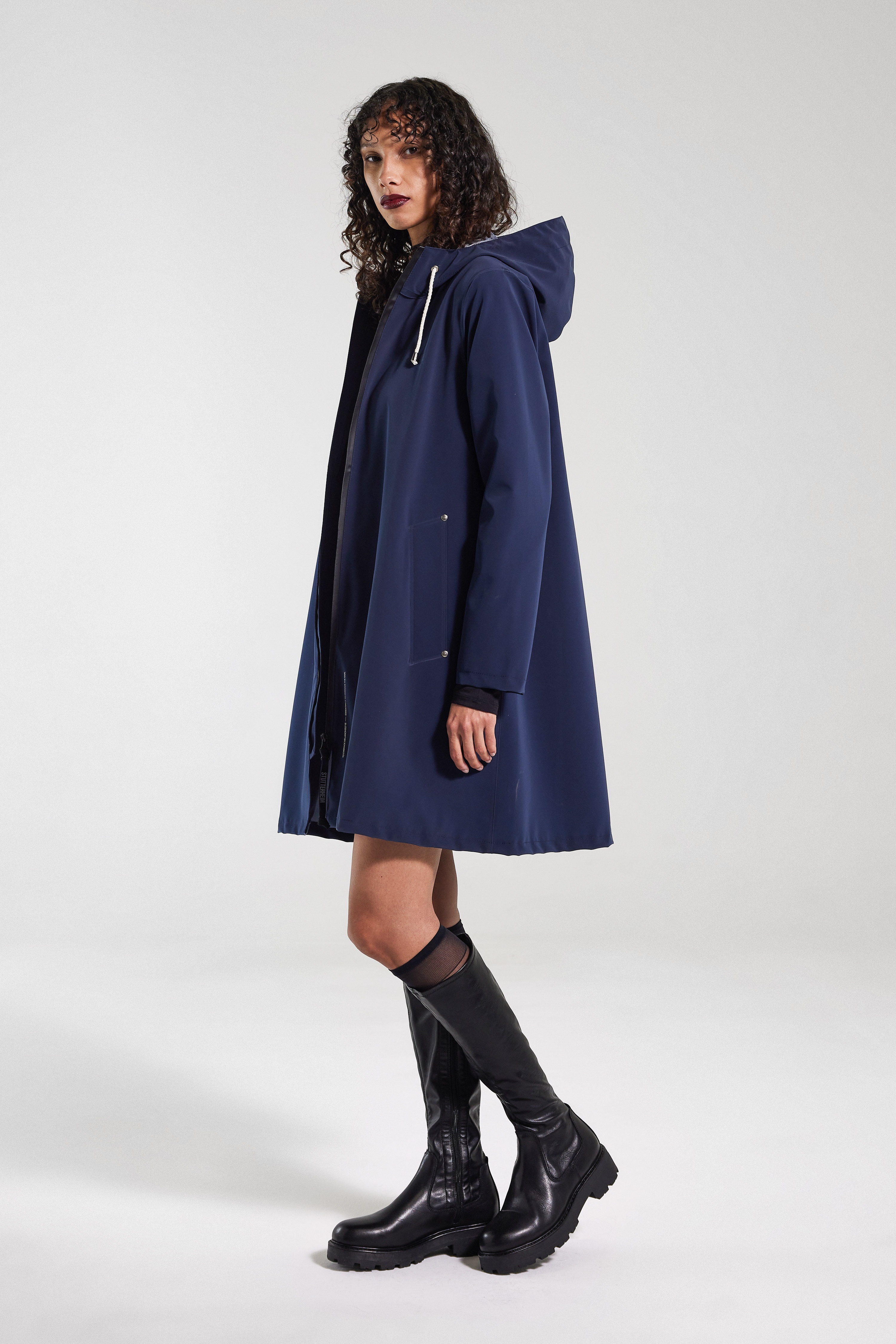 Mosebacke Lightweight Matte Zip Raincoat Navy - 6