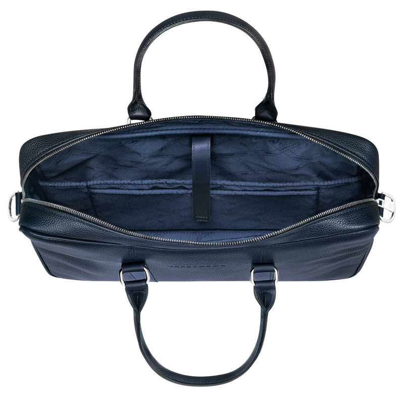 Le Foulonné S Briefcase Navy - Leather 5