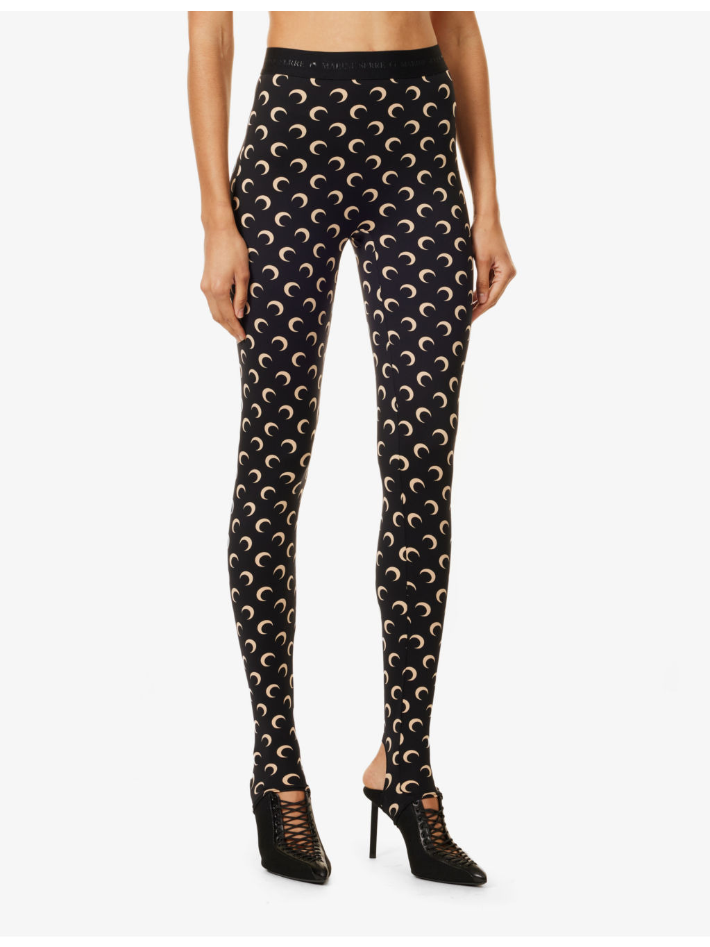 Moon-print stirrup-cuff recycled stretch-jersey leggings - 3