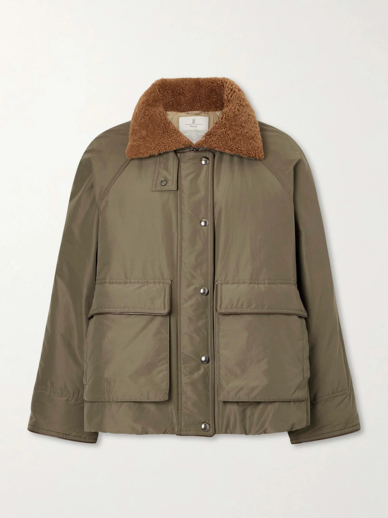 Shearling-trimmed Padded Cotton-blend Down Jacket - 1