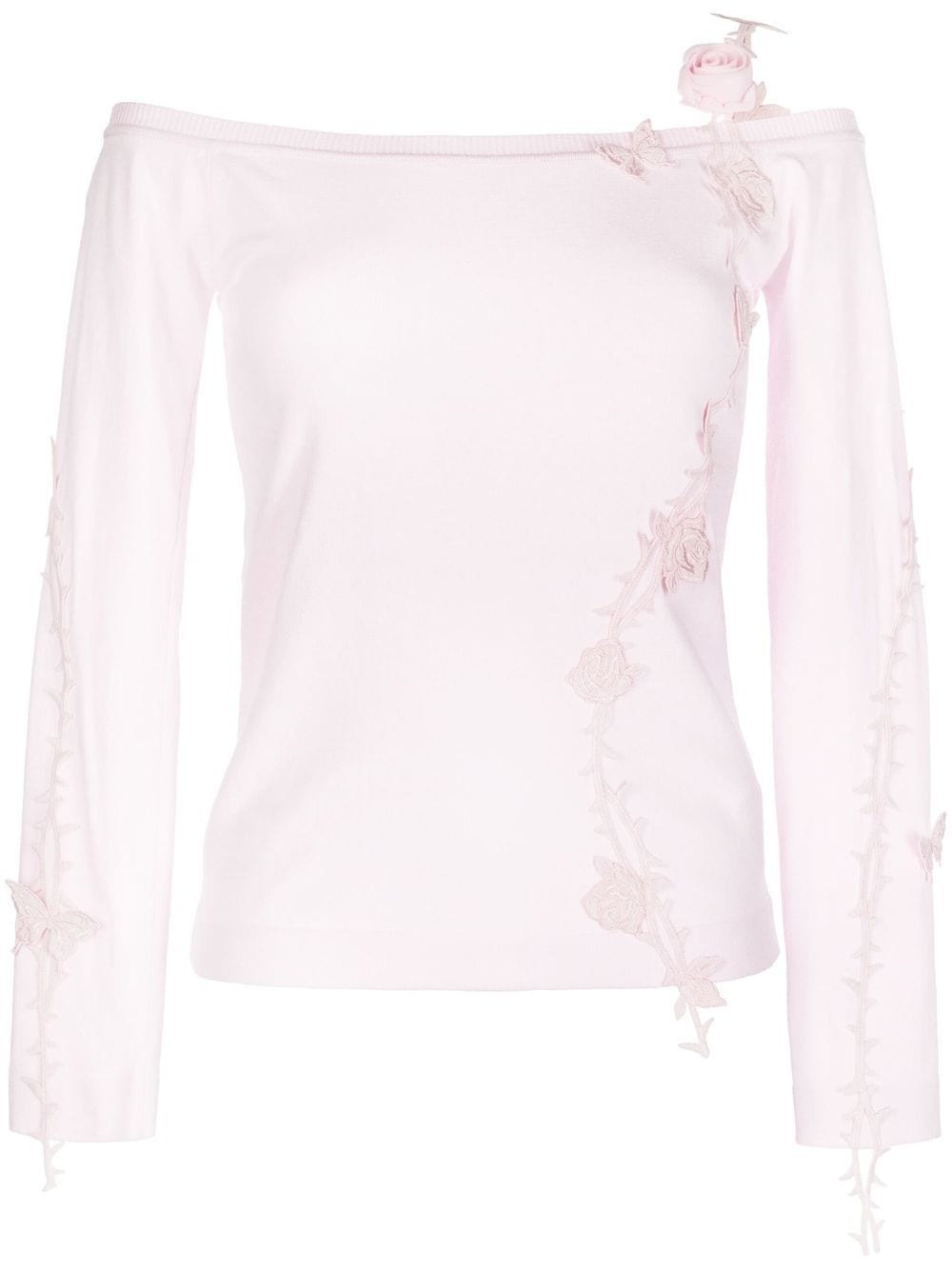 floral-appliquÃ© knitted top - 1