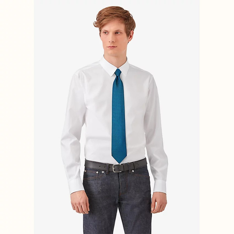 Hermès Faconnee H Bicolore tie outlook