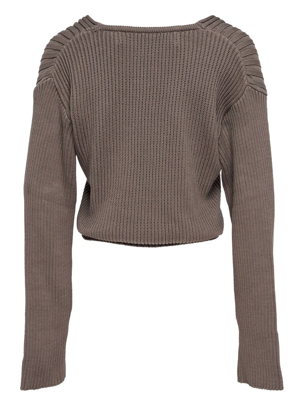 ribbed wrap-effect sweater - 2