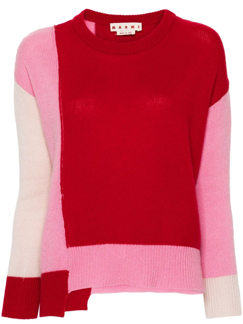 colour-block cashmere jumper - 1