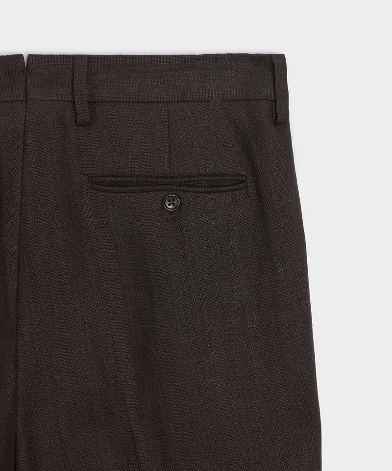 Italian Linen Herringbone Wythe Trouser 9