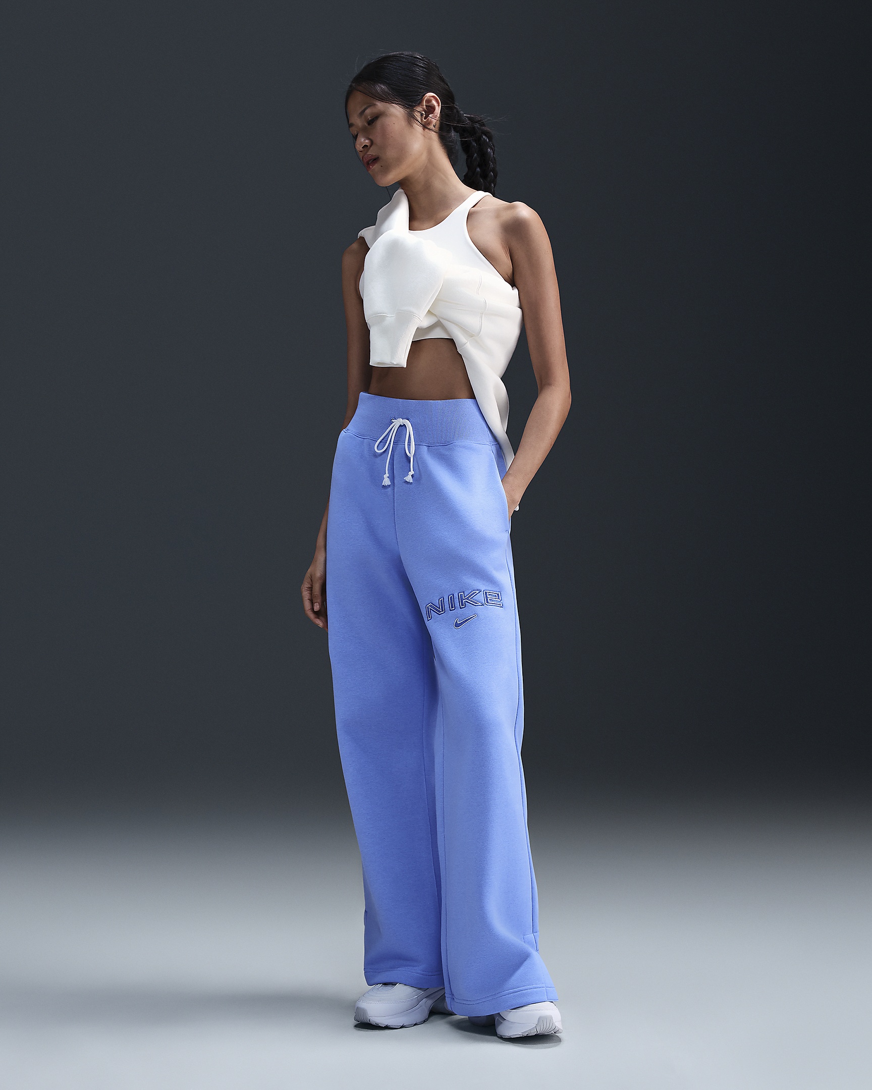 ★Nike★ Sportswear Phoenix Fleece High Waist Wide Leg Logo Nike Sportswear Phoenix Fleece Women's High-Waisted Wide-Leg