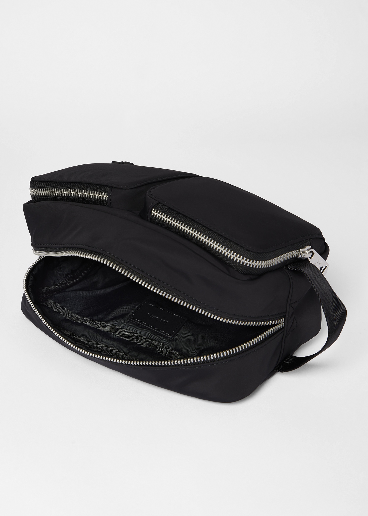 Recycled Polyester Black 'Zebra' Washbag - 5