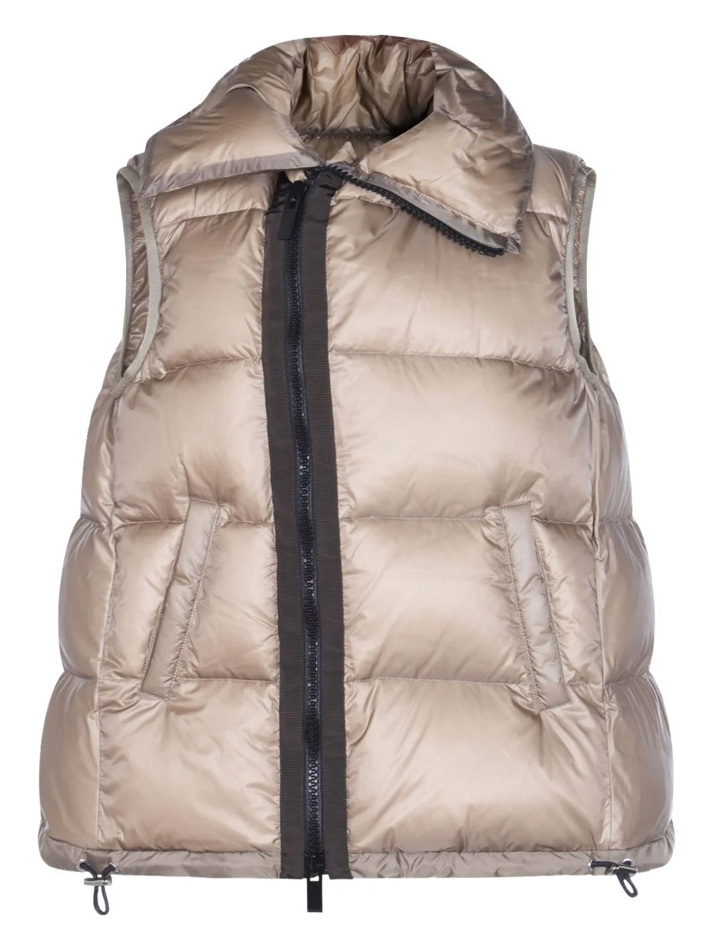 quilted zip-front gilet - 1