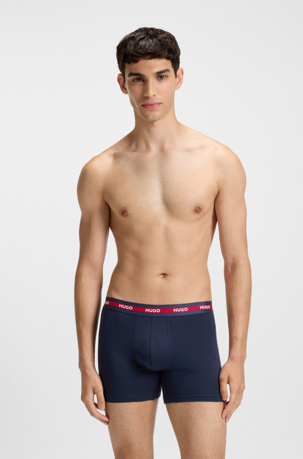 THREE-PACK OF STRETCH-COTTON BOXER BRIEFS WITH LOGOS - 2