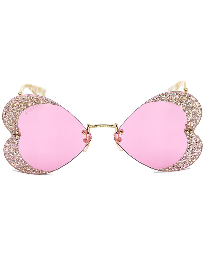 GUCCI Geometrical-frame sunglasses with crystals outlook